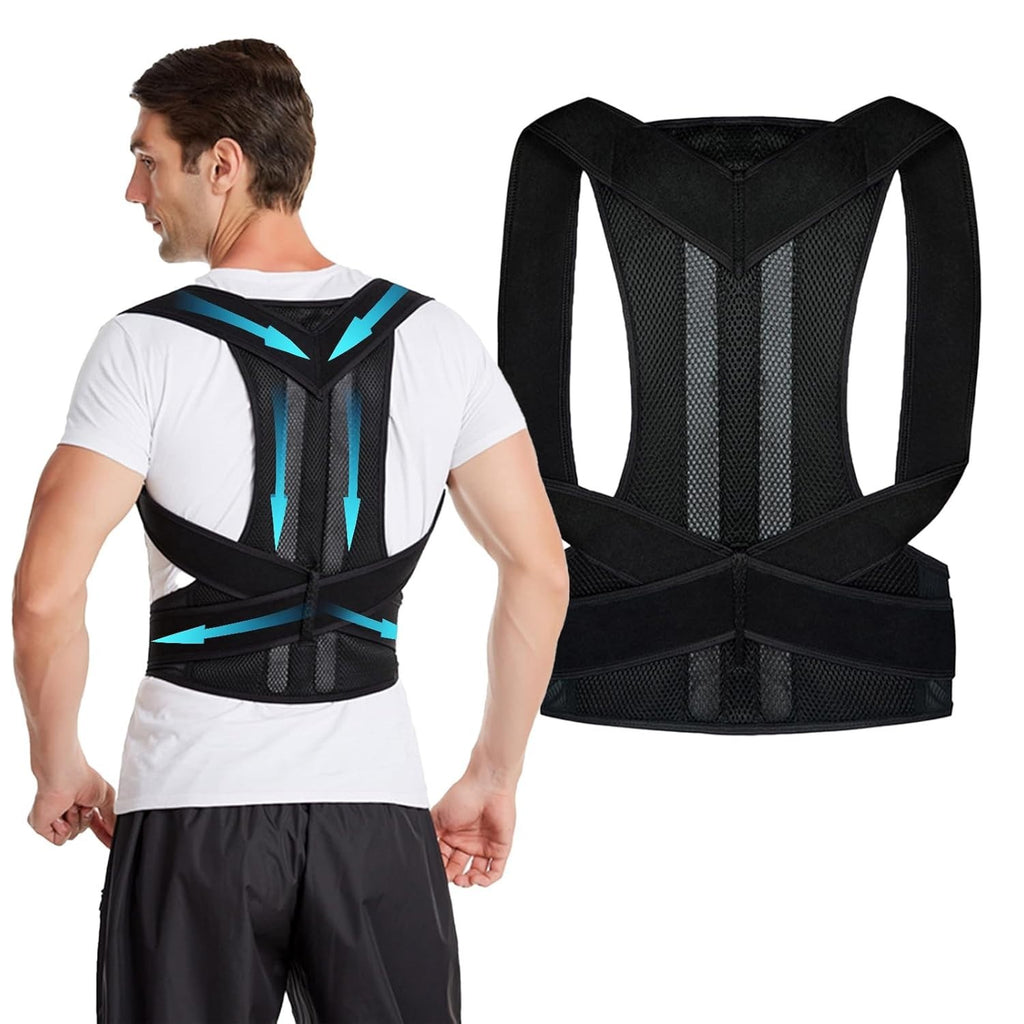 Posture Corrector Back Support Belt Adjustable Lumbar Shoulder Brace Unisex New
