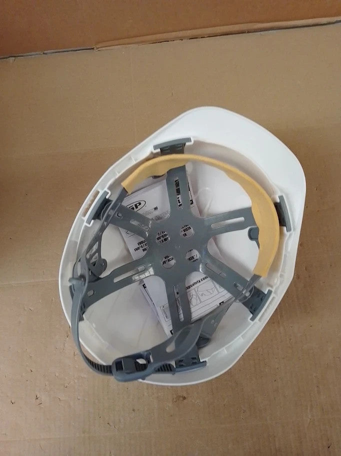 White Safety Hard Hat Vented Protective Safety Helmet Ratchet Adjustable New