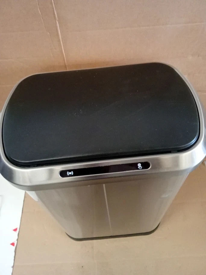 Habitat 50 Litre Brushed Stainless Steel Sensor Bin 62.9x43.2x27.9 Removable Lid
