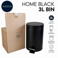 Argos Home 3Litre Bathroom Pedal Bin And Removable Inner Bin Black 25.1x22x17cm