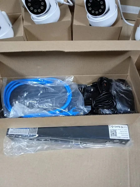 Camcamp 5mp 8ch Poe CCTV Camera System Auto Tracking 4K NVR 500gb HDD New