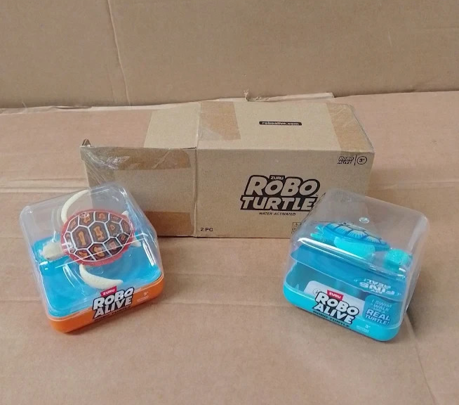 ZURU Robo Turtle Robotic Swimming Toy 2 Pieces Orange Blue Pool Bath Fun New
