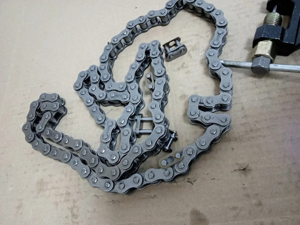 PowerMotor 428 Motorcycle Chain Heavy Duty Drive Chain 104 Links Kit Breaker New