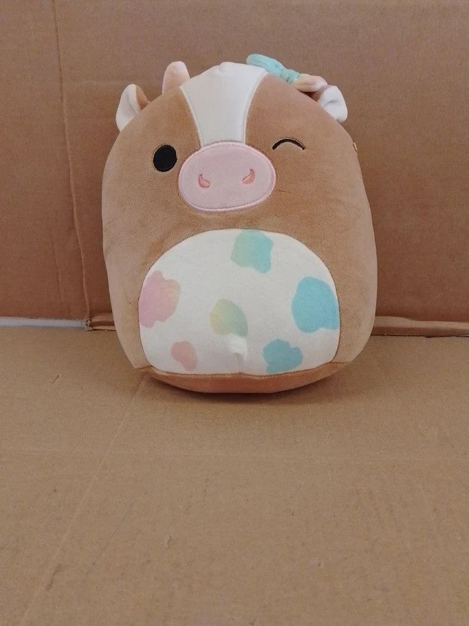 Squishmallows Original Griella Winking Brown Cow Rainbow Spotted Belly 8in Plush