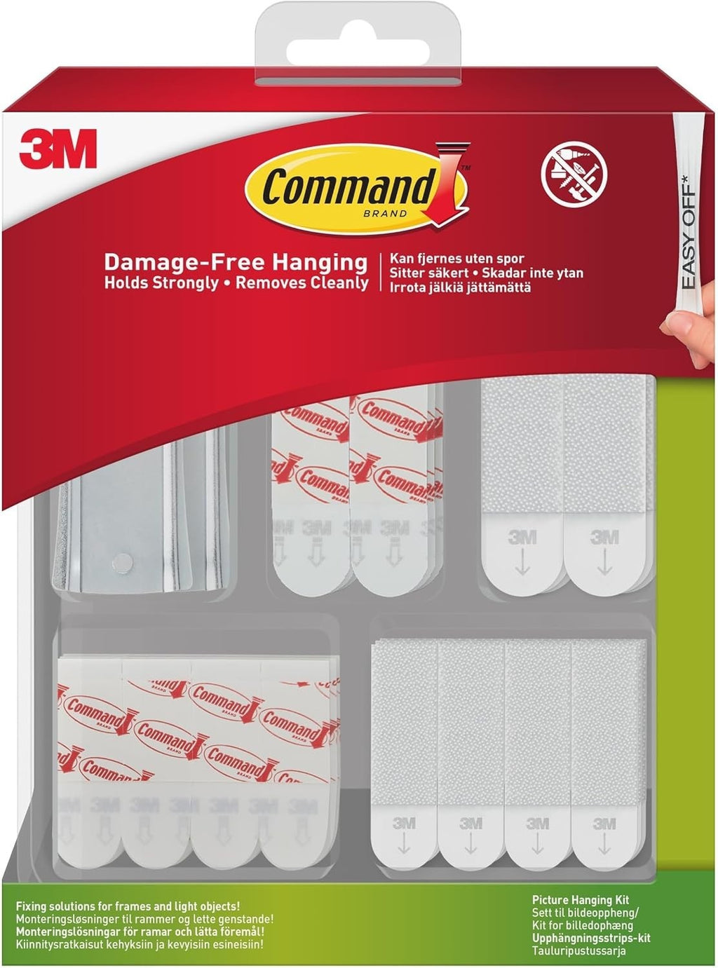 Command Picture Hanging Kit Assorted Adhesive Strips Hangers Framed Pictures