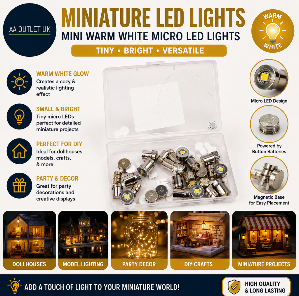 Miniature LED Lights Mini Warm White Micro Tiny Dollhouse DIY Crafts Party Decor