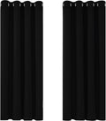 Deconovo Blackout Curtains Bedroom Soft Insulated Eyelet 46x54in Black New