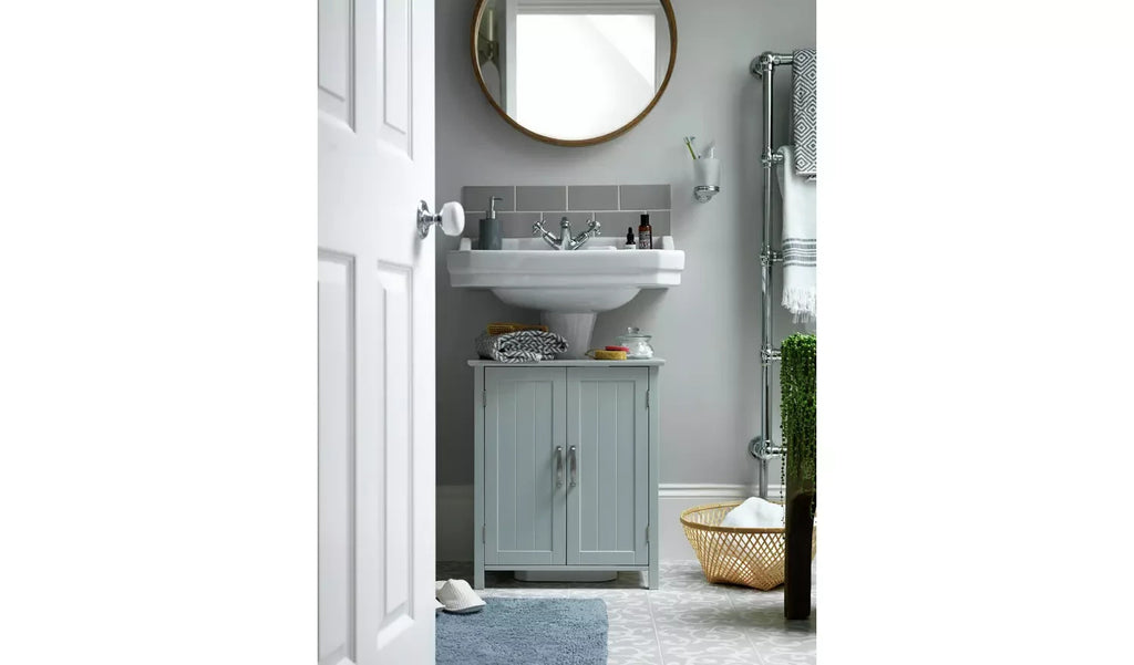 Argos Home Tongue And Groove Under Sink Unit MDF Painted Finish Grey New