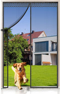 Fiberglass Magnetic Screen Door Anti Mosquito Mesh Fly Curtain 90x200cm Black