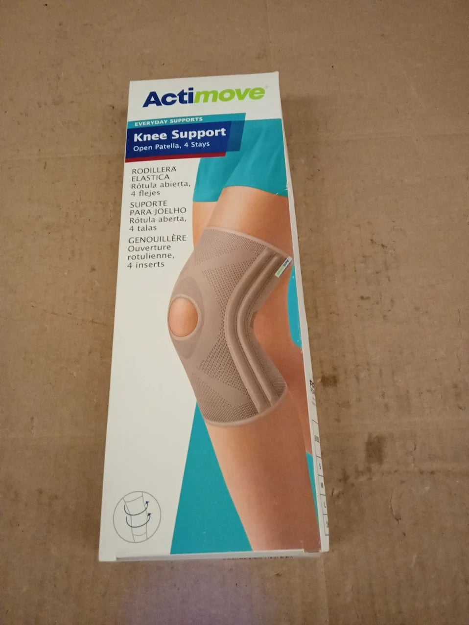 Actimove Everyday Supports Knee Open Patella 4 Stay Left Right Medium Beige New