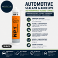 Automotive Sealant Adhesive Vibration Resistant Flexible Elastic 290ml Black