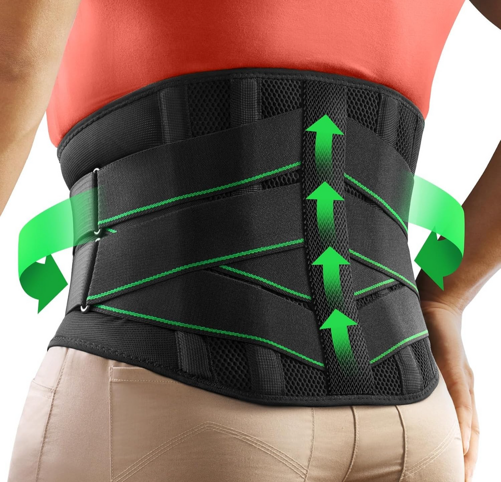 Fretoo Ergonomic Support Belt Unisex Lower Back Pain 7 Metal Stays Medium New