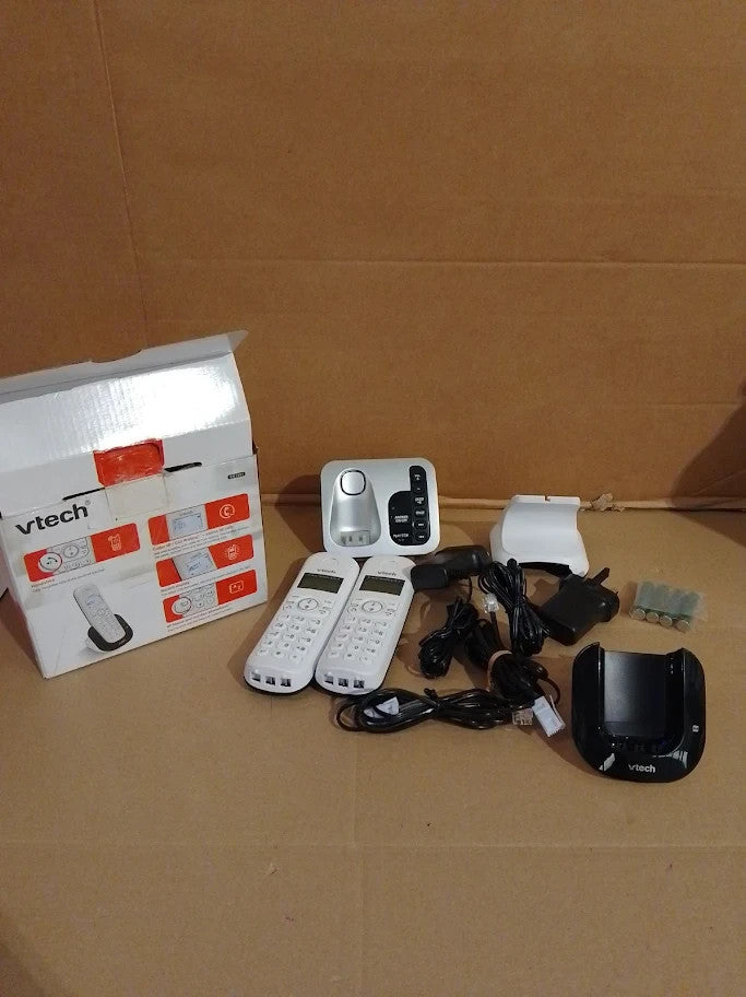 VTech CS1551 DECT Cordless Phone Answering Machine Call Block 2 Handsets New