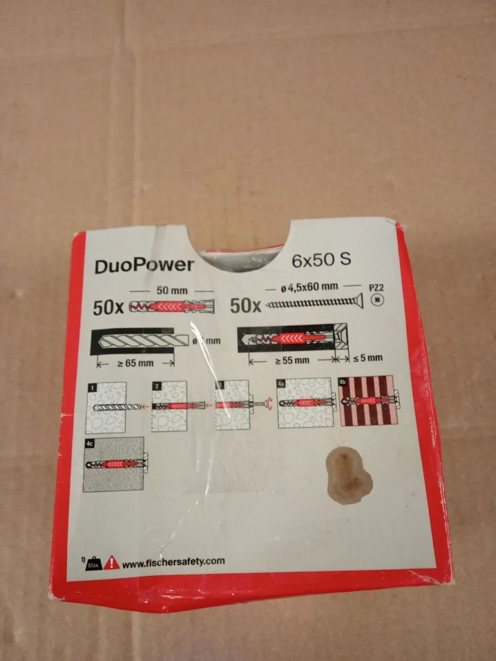 Fischer DuoPower 6x50mm S Powerful Universal Plug Safety Screw Intelligent Stone
