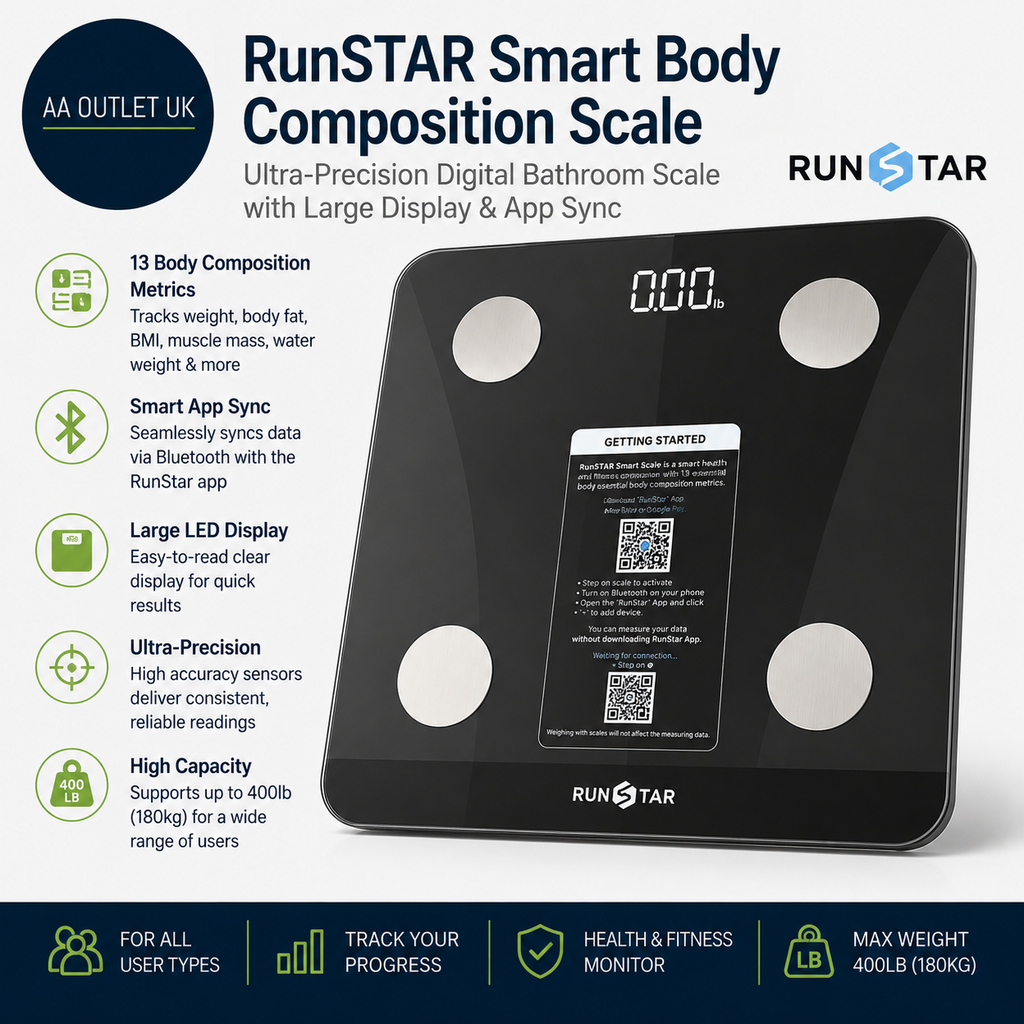 RunSTAR Scales Body Weight Fat Percentage Ultra Precision Digital Accurate 400lb