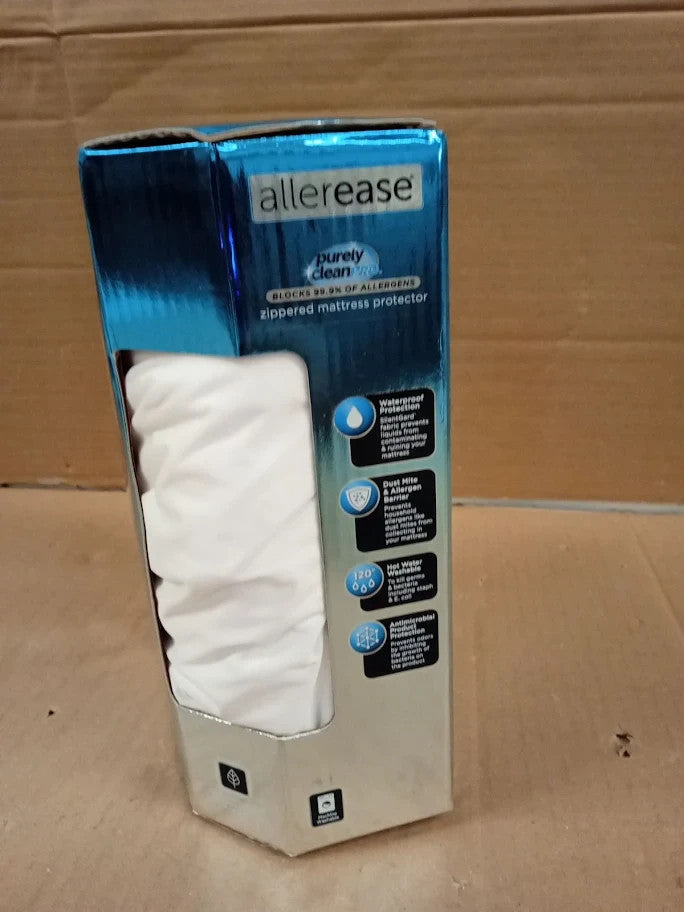 AllerEase Waterproof Allergy Protection Zippered Mattress Protector Twin New