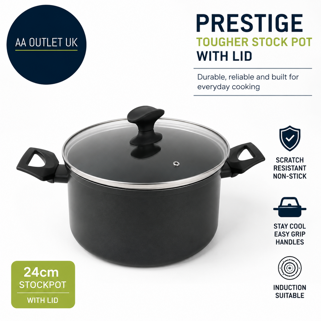 Prestige Tougher Stock Pot With Lid Induction Stock Pot Scratch Resistant