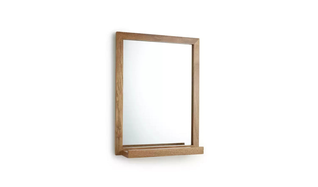 Habitat Mango Wood Bathroom Mirror With Shelf Wall Mounted 52x40X9.75cm New