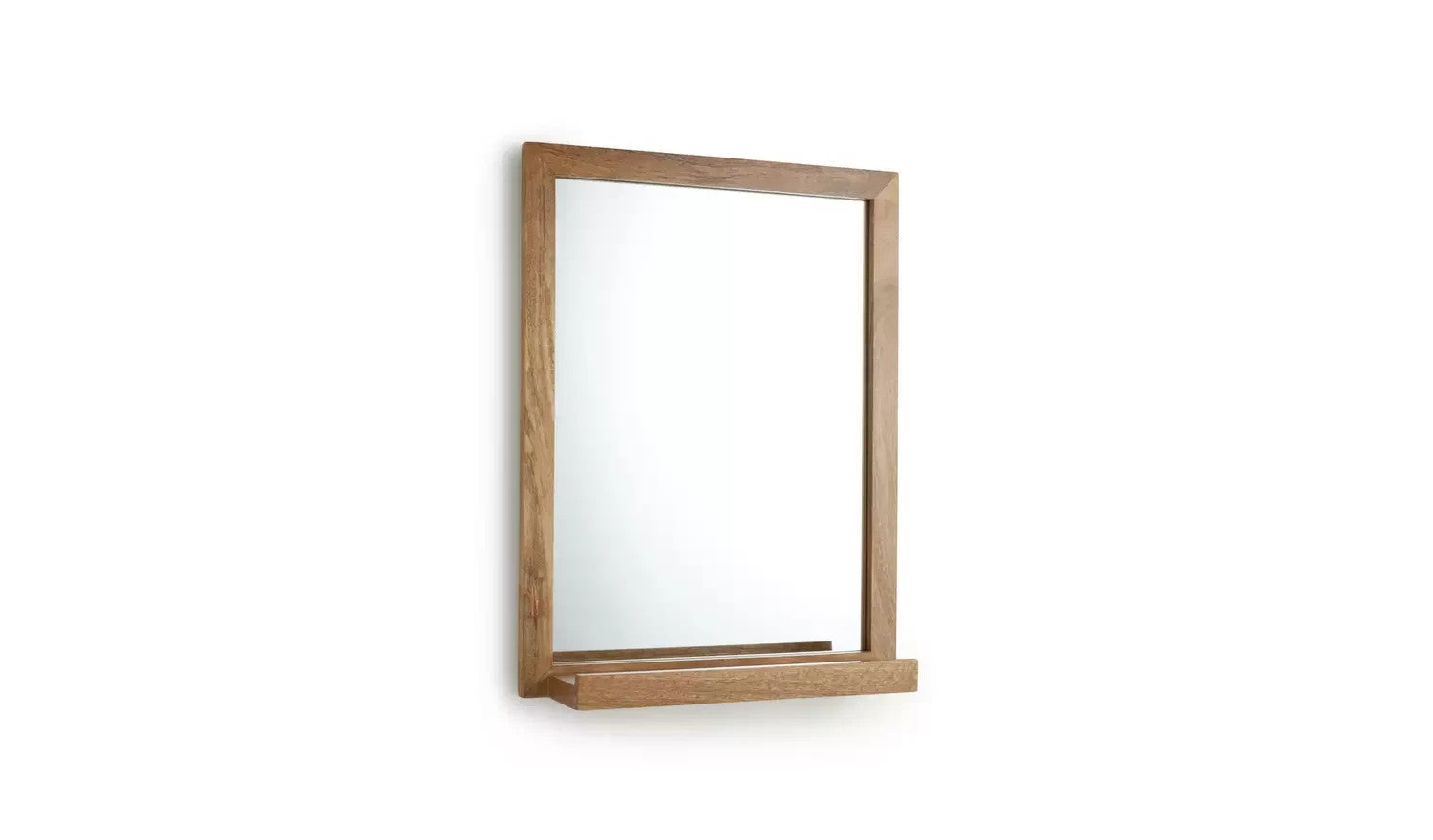 Habitat Mango Wood Bathroom Mirror With Shelf Wall Mounted 52x40X9.75cm New