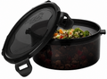Locknlock Food Containers Lids Round 600ml 12.7x6.8cm Airtight Black Color New