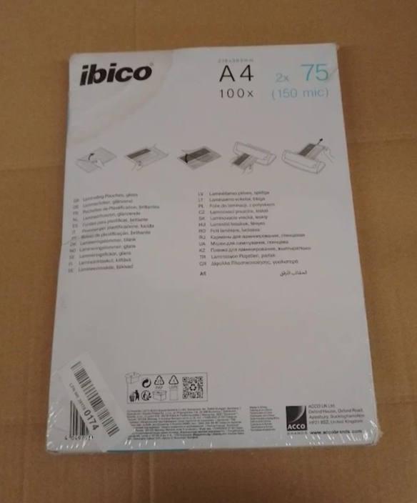 Ibico A4 Laminating Pouches 150 Micron Thickness Gloss Crystal Clear 627316