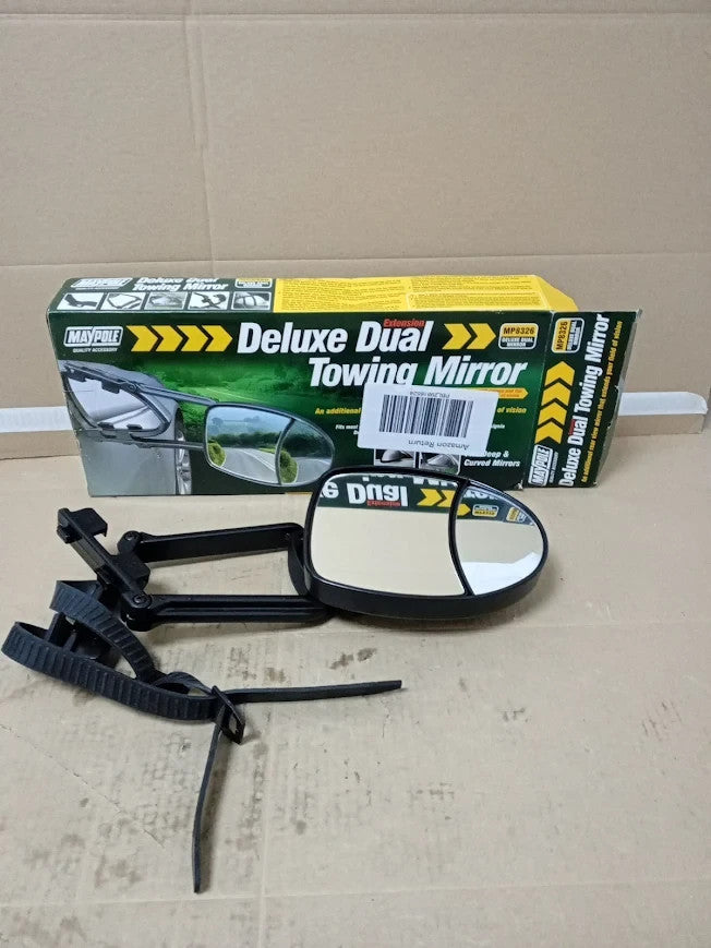 Maypole Deluxe Dual Glass Aero Shaped Extension Towing Mirror Universal Fit New