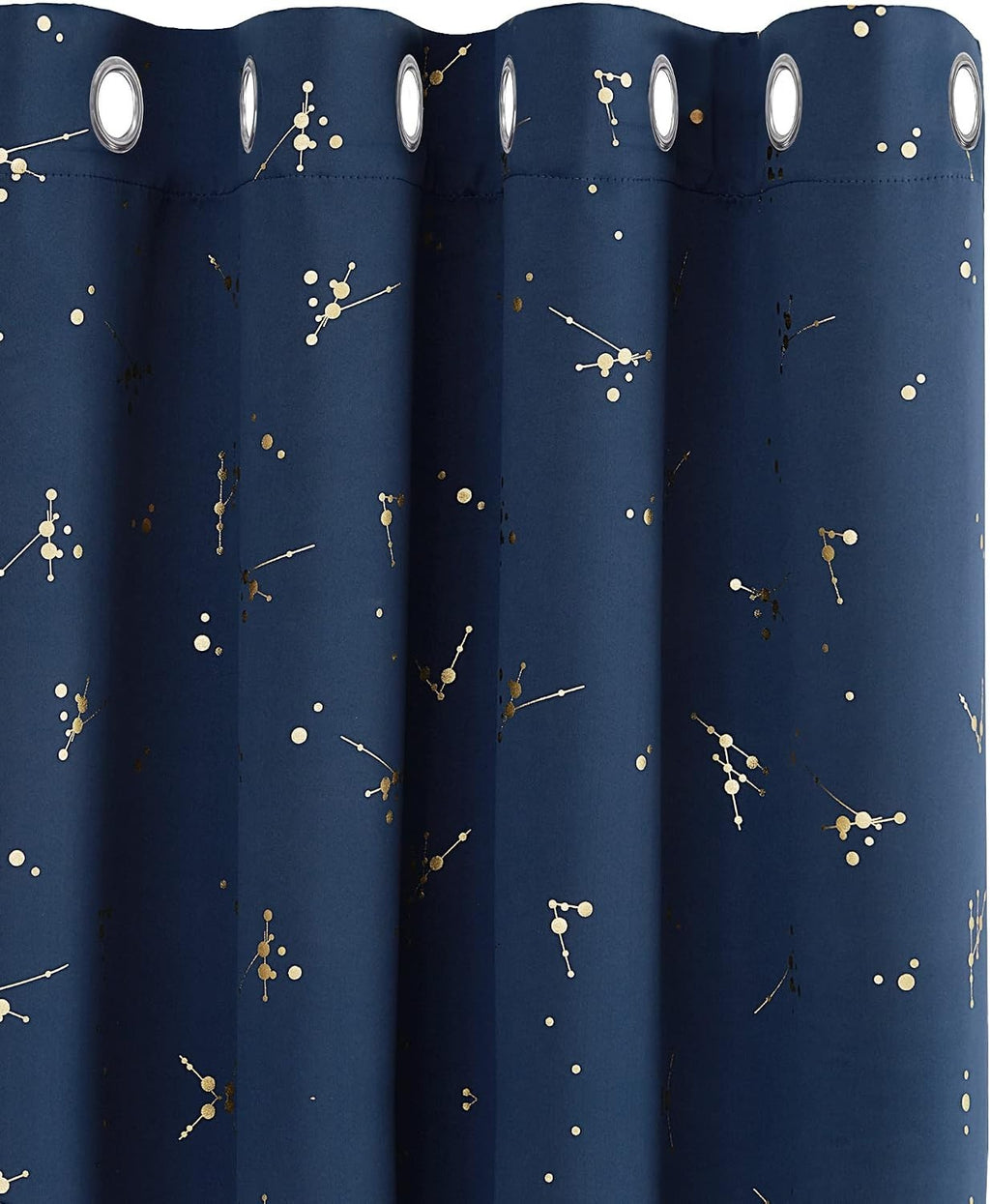 Deconovo Eyelet Curtains Blackout 46x54in Gold Constellation Navy Blue New
