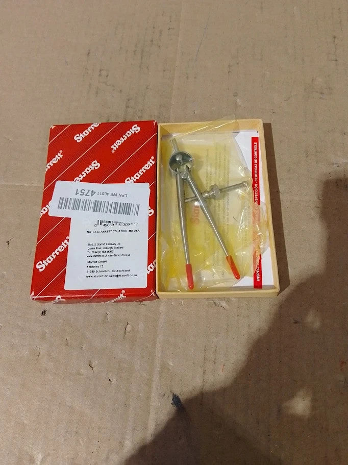 Starrett 2773 3in Toolmakers Spring Type Divider Round Legs Solid Nut New