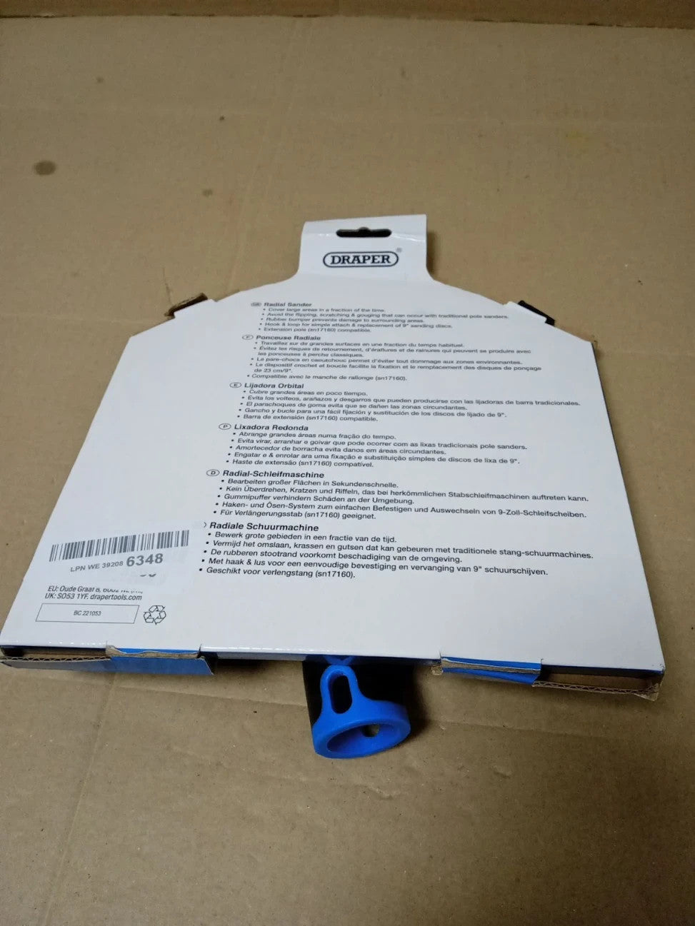 Draper 230mm Radial Sander Hook & Loop Sanding Tool Protective Rubber Bumper New