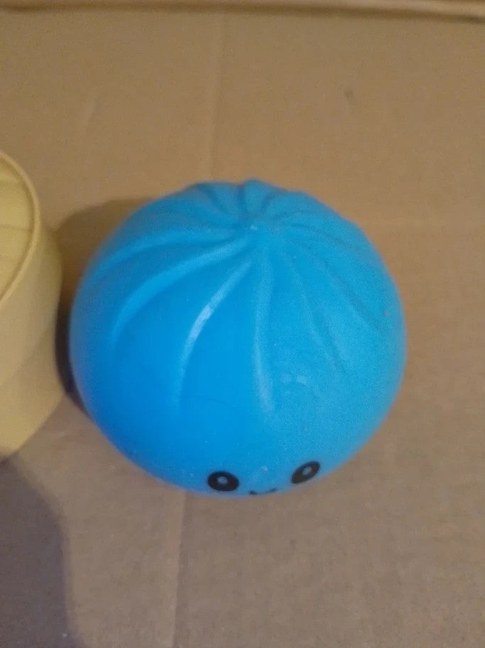 Dumpling Squishys Blue Giant Stress Toy Cute Steamer Bun Design Anxiety Relief
