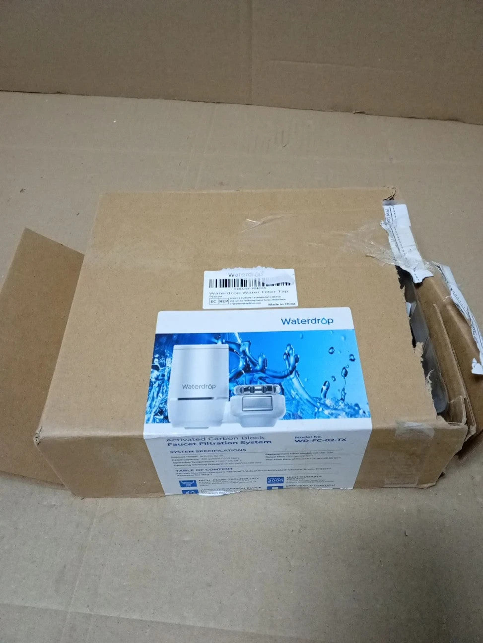 Waterdrop Faucet Mount Water Filtration Reminder 1200L NSF Certified White New