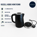 Russell Hobbs Honeycomb Electric 1.7L Cordless Kettle Fast Boil 3kw Black