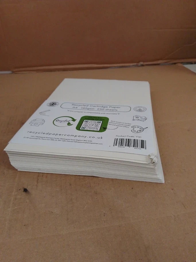 100% Eco Recycled Art A4 Cartridge Paper White Great Art Paper 140gsm 250sheets