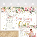 Mehofoto 7x5ft Bunny Girl 1st Birthday Party Backdrop Spring Pink Floral New
