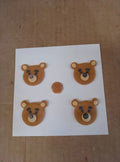 Anniversary House Teddy Bear Face Sugarcraft Toppers SF606 Brown 4pc New