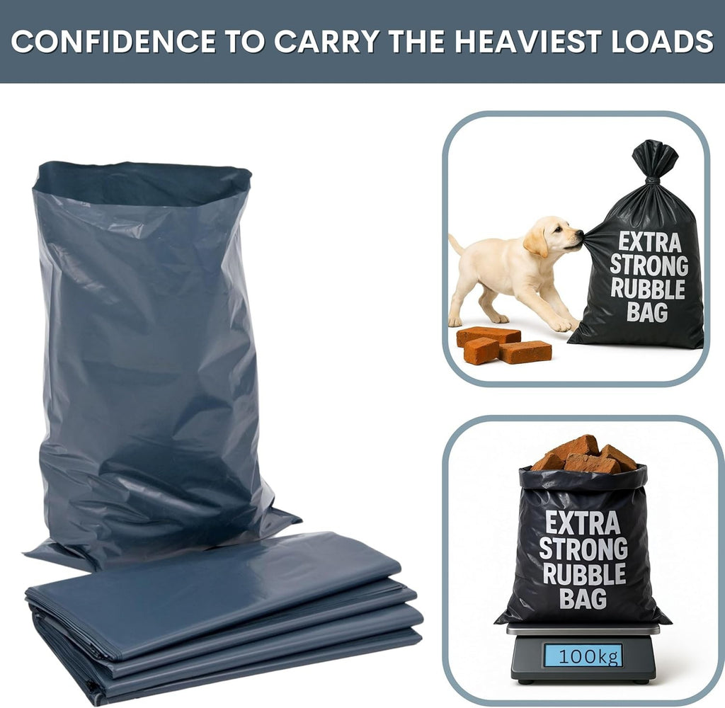 Extra Strong Heavy Duty Rubble Sacks 80L Capacity 15 Rubble Bags 100Kg New