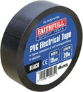 Faithfull Electrical Tape PVC Black 19mmx20m Insulation Polyvinyl Chloride New