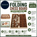 Toyrific Folding Chess Board Game Set Travel Family Strategy Game for 2 Players