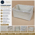 IGNPION Seagrass Multipurpose Storage Basket Large Whitewash Woven Organiser Box