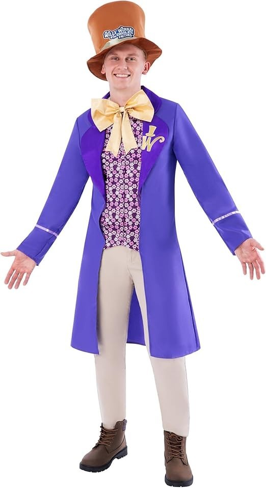 Rubies Official WB Willy Wonka Costume Adults Fancy Dress Halloween Medium New