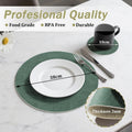 Kerychin Round Leather Placemats 38cm Coasters 10cm Set Heat Resistant New