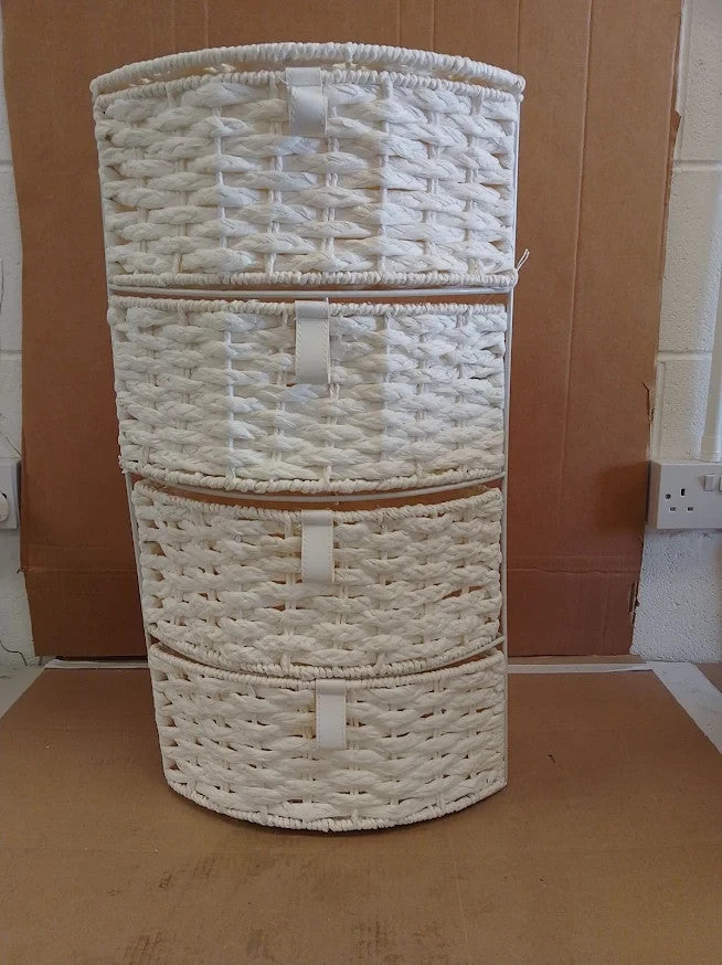 Argos Home 4 Drawer Bathroom Corner Unit White Storage Cabinet Organiser