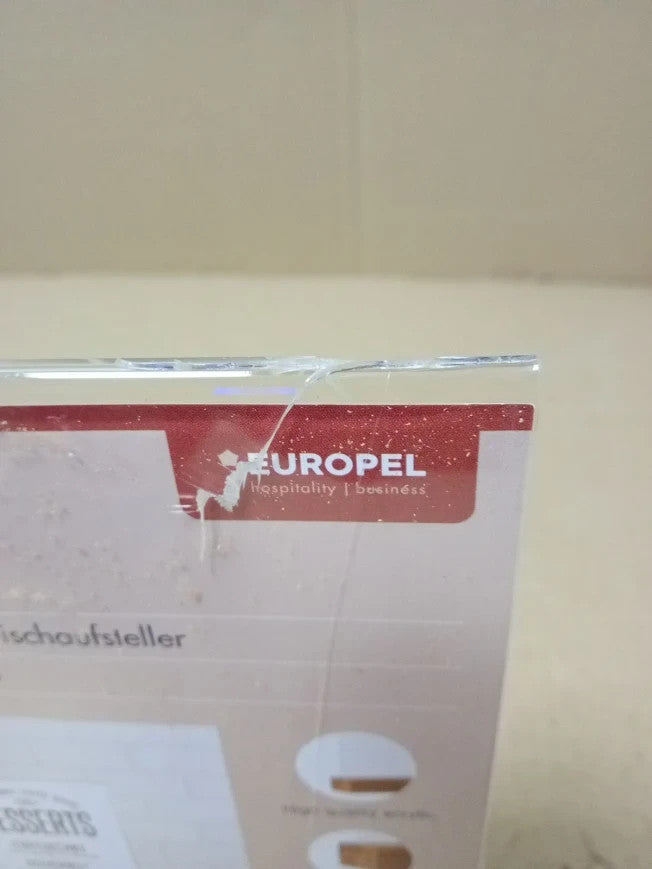 Europel Sign Holder A6 Portrait Durable FSC Certified Oakwood Base Double Sided