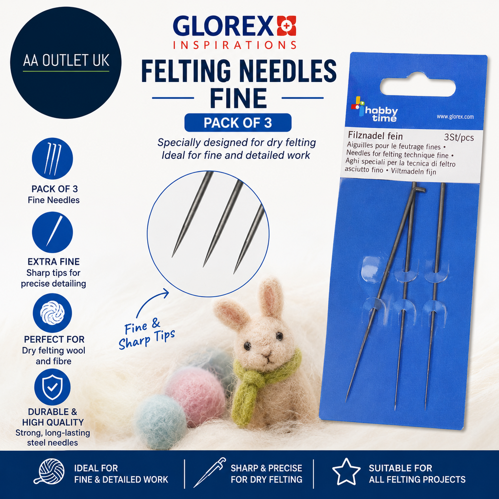Glorex 0 1920 Felting Needles Fine Pack 3 Specially Designed Dry