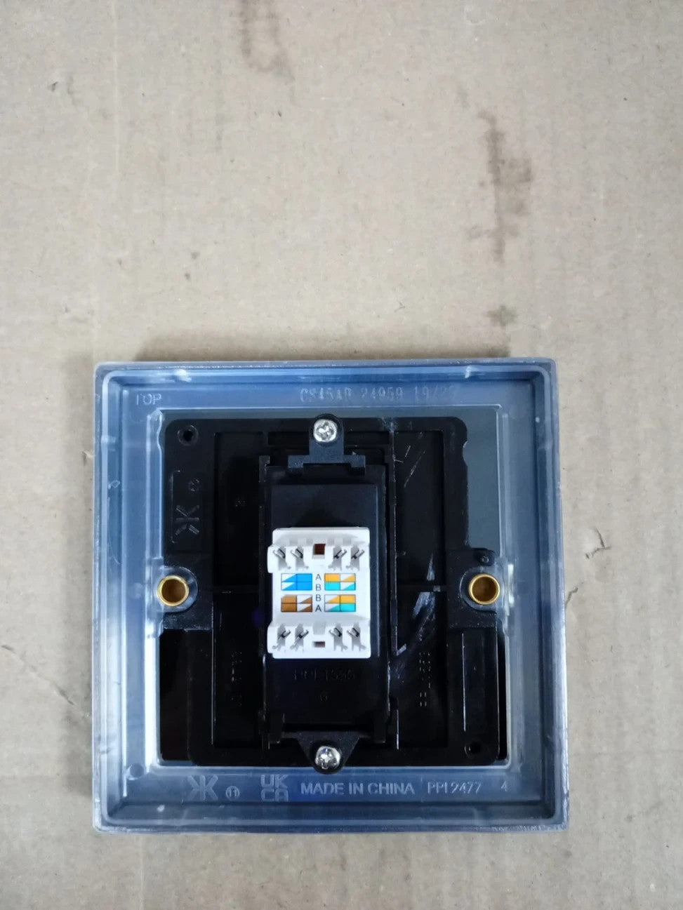 Knightsbridge CS45AB RJ45 Network Outlet Square Edge Antique Brass New
