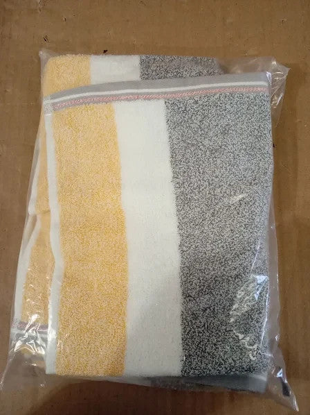 Sense Gnosis Yellow & Grey Striped Hand Towel Ultra Soft 100% Cotton 13x29in New