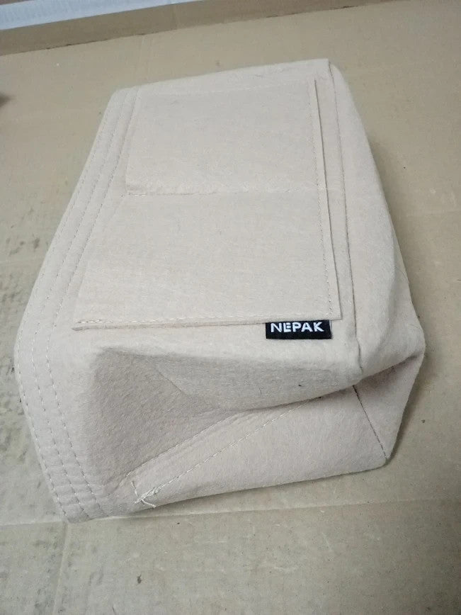 Nepak Felt Handbag Organizer Bag In Bag Women Zip Bag 23x15 x13.5cm Biege New