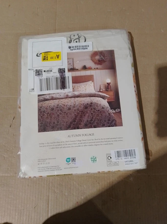 Dreams & Drapes Design Autumn Foliage Duvet Cover Set Single Orange New
