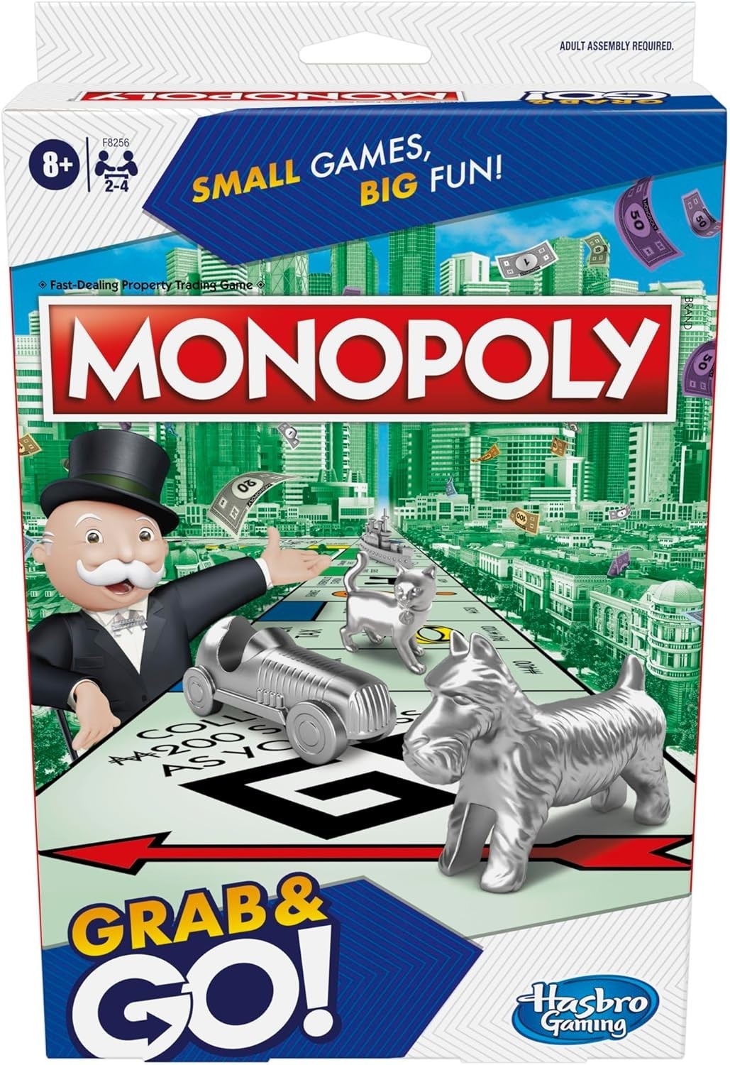 Hasbro Gaming Monopoly Grab & Go Portable Strategy Board Game 8+ Year Old New