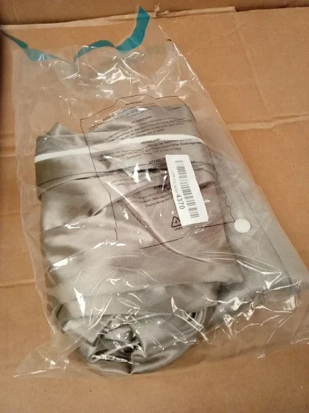 2 Pack Pillow Cases Contour Satin Zipper Grey 63x42.5x13.8cm New